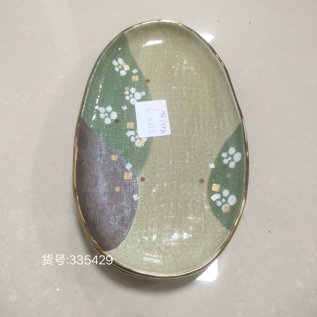 日式复古陶瓷粗陶盘子