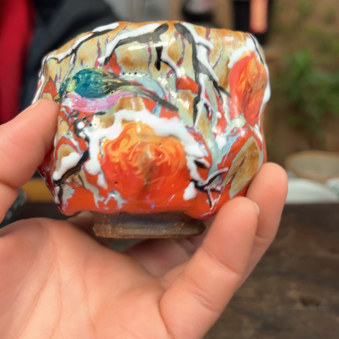 杯嵇****d景德镇柴烧手绘杯