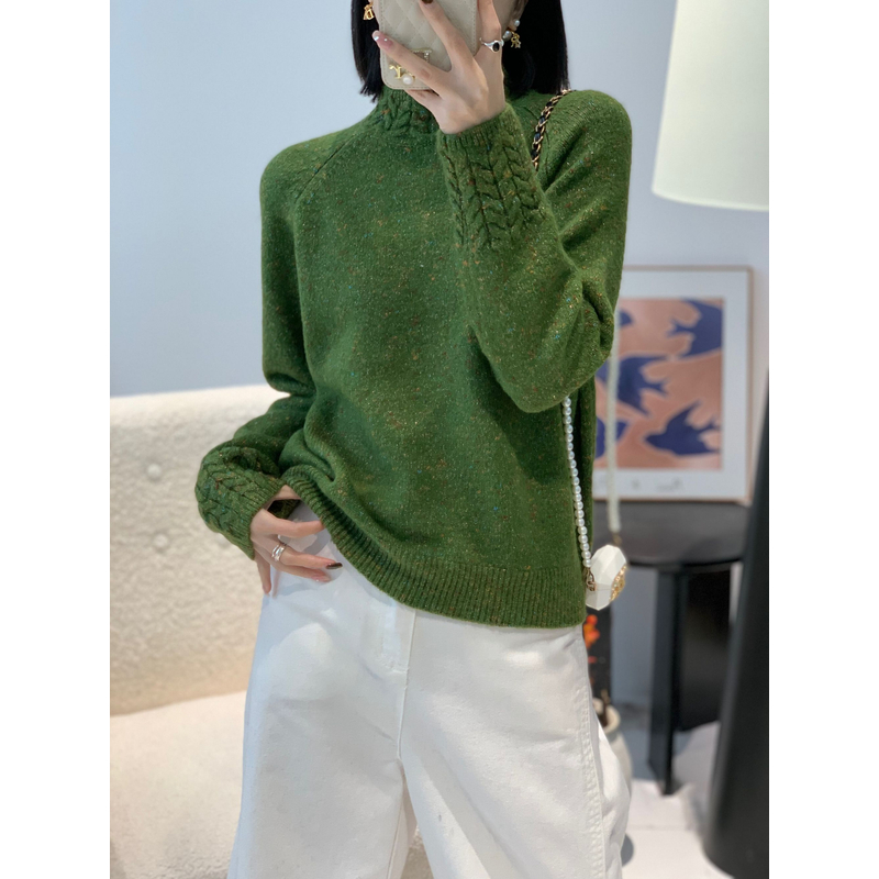 【晴晴精选】百搭半高领毛衣女新款宽松软糯显瘦打底针织上衣B162#