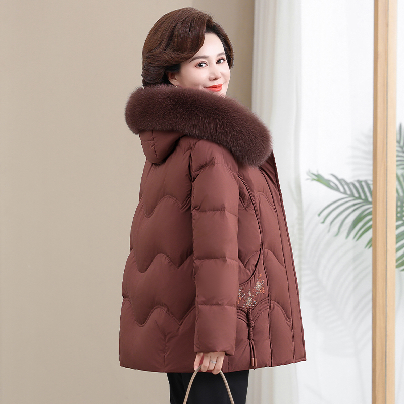 妈妈装羽绒服大码60岁中老年人奶奶新款加厚宽松冬装保暖外套女