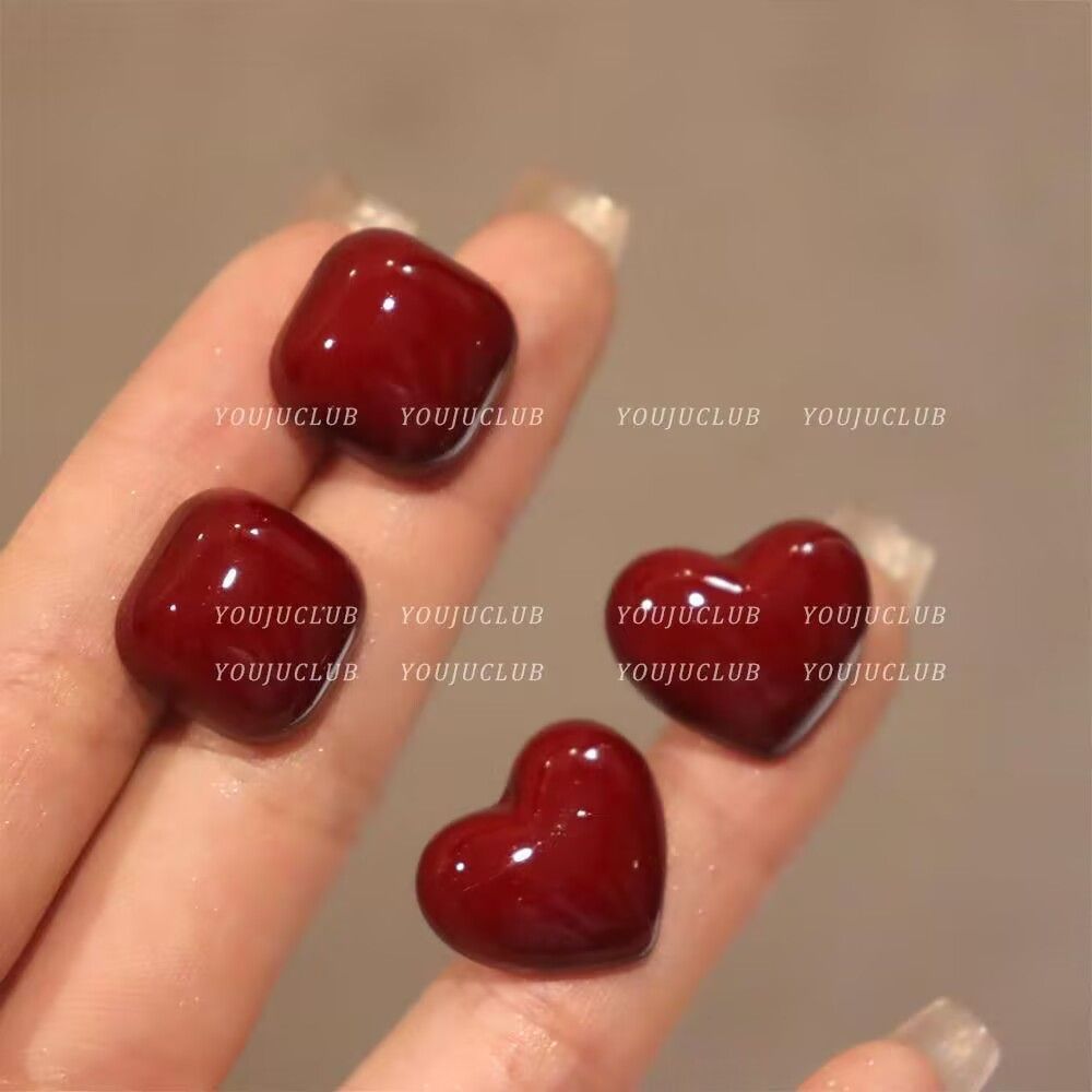 合金耳饰 复古安可拉红色耳钉气质轻奢高级感耳环女小众新款耳饰