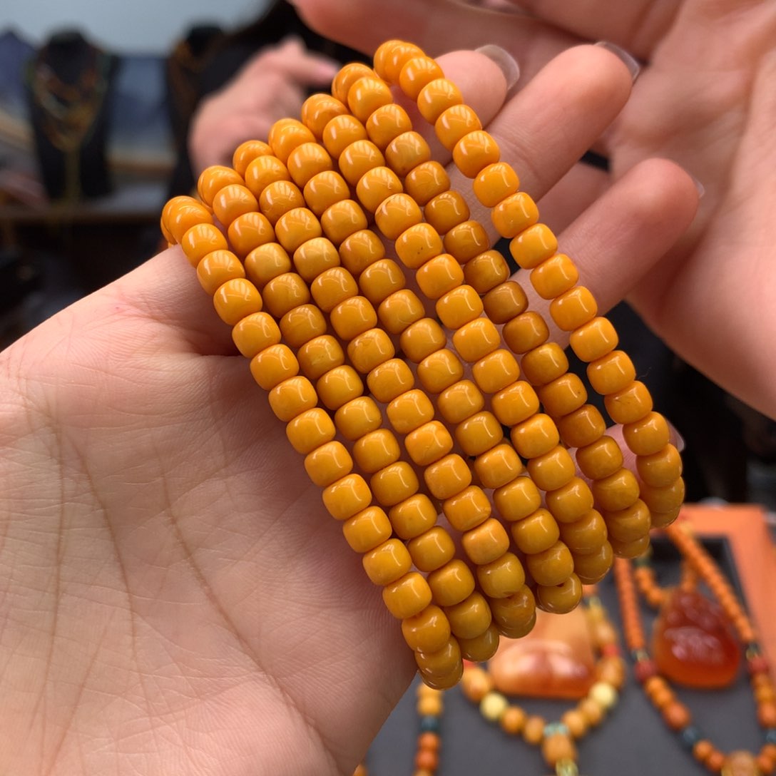 蜜蜡手串未镶嵌多样性发一