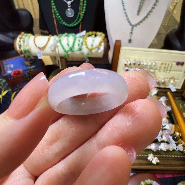 翡翠未镶嵌戒指天然A货缅甸翡翠戒圈17#