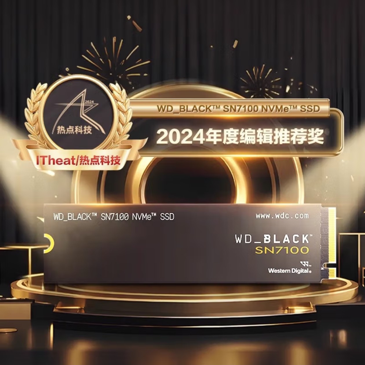 DIY电脑西部数据SSD固态硬盘M.2接口 SN7100 PCIe4.0 2T扩展硬盘