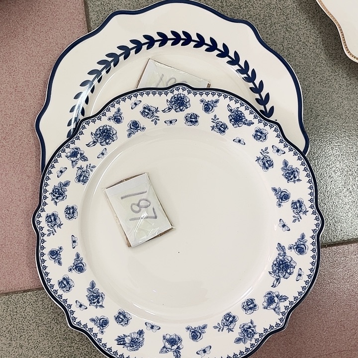 新骨瓷默认微瑕，2个10.5英寸平盘