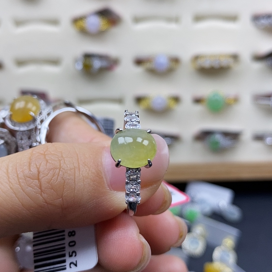 翡翠银S925镶嵌戒指