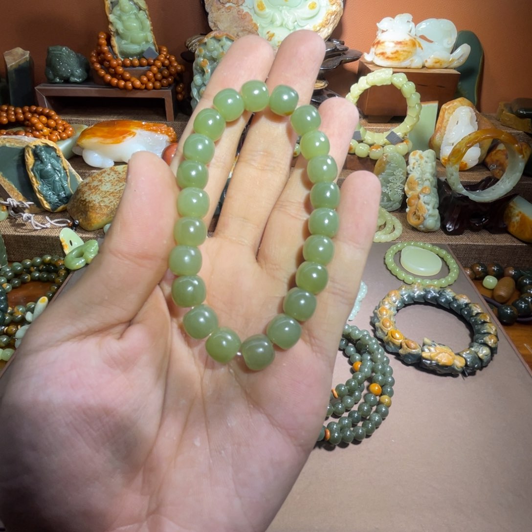 透闪石质玉手链9 10未镶嵌