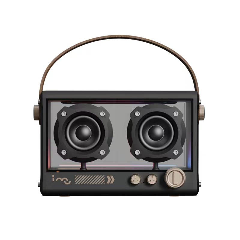 黑曜石 HIFI高音质无线蓝牙复古透明音箱 低音炮桌面插卡便携音响