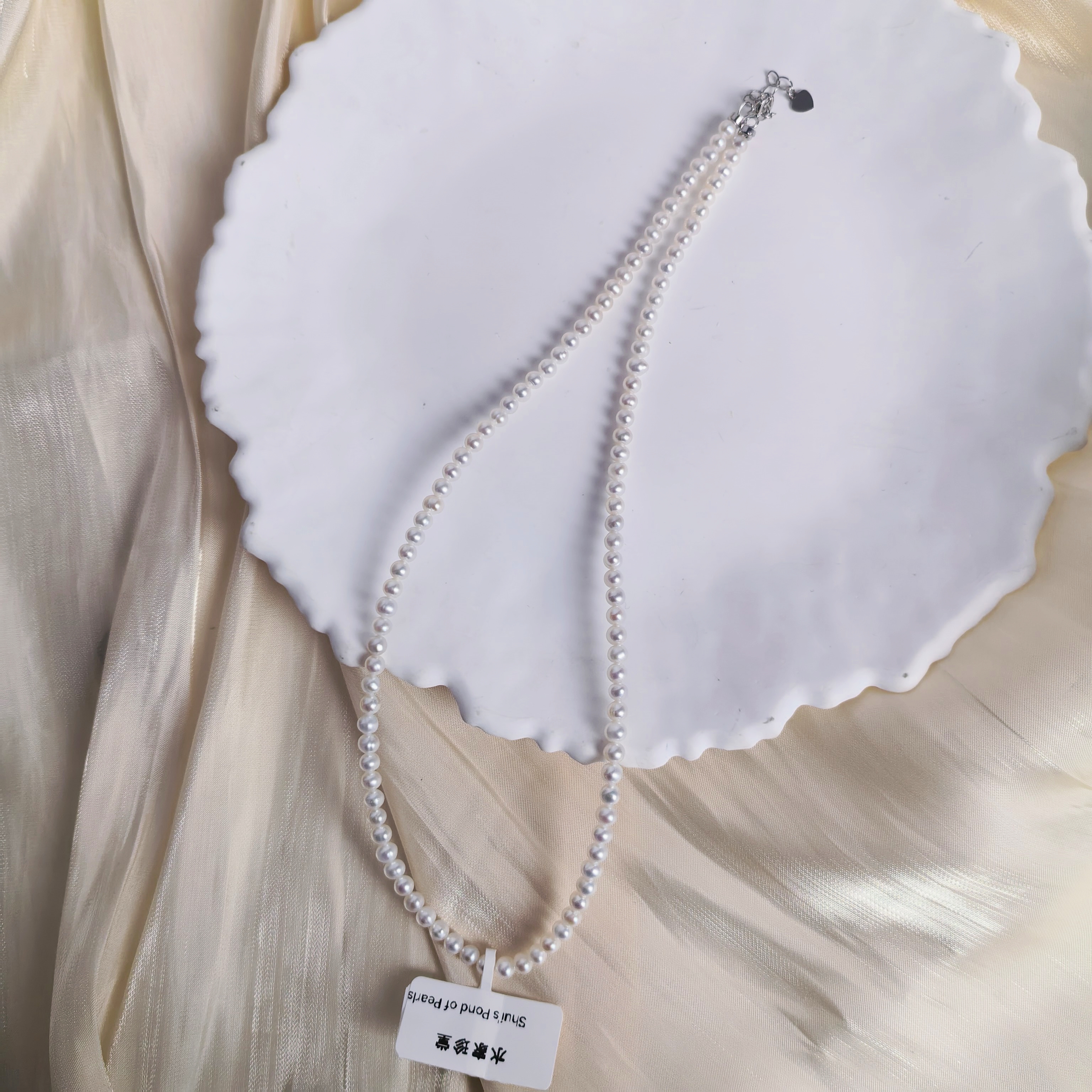 淡水珍珠项链小米珠3-4mm项链2025新款爆款925银