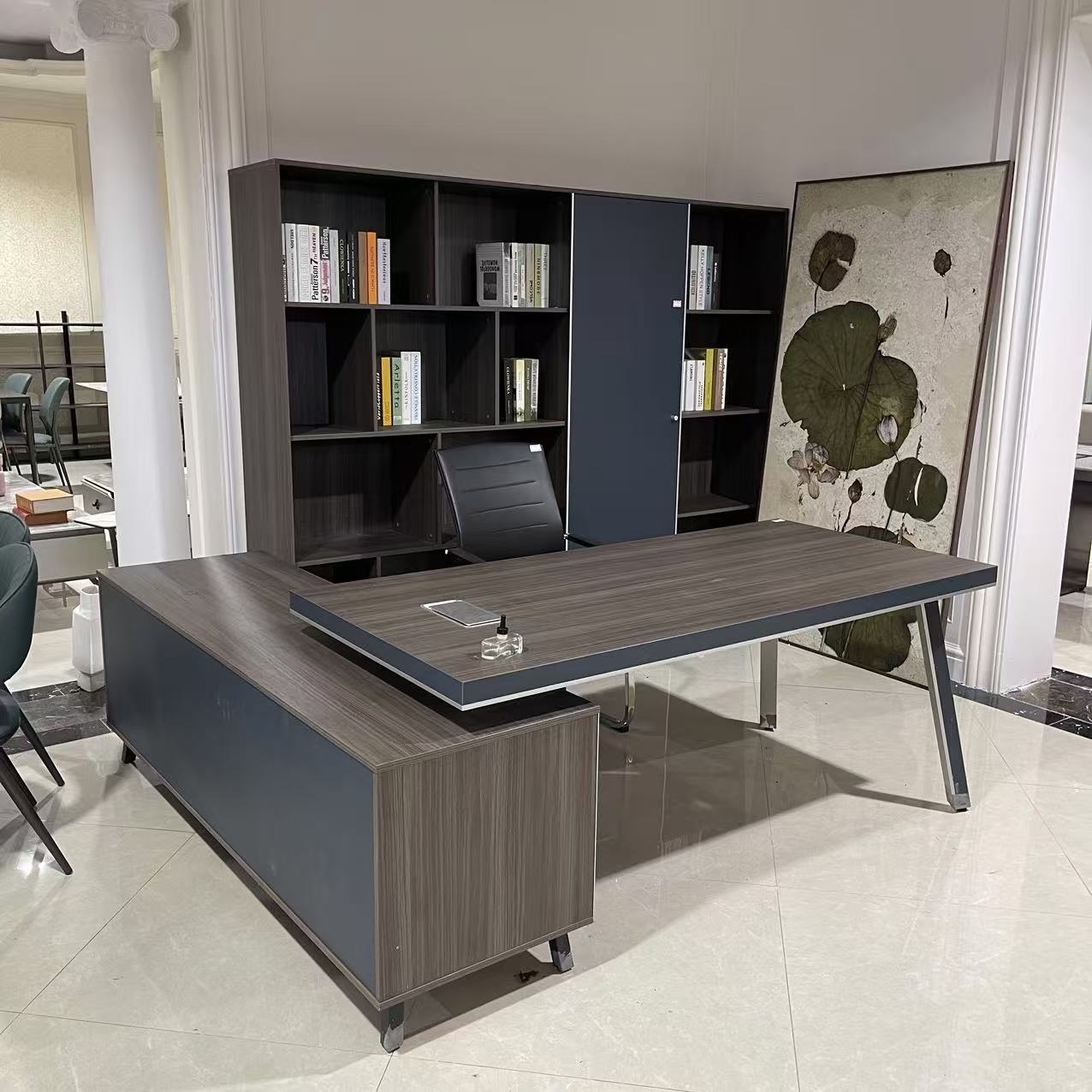 极简轻奢书桌 1800*880*760 副柜 1800*830*760