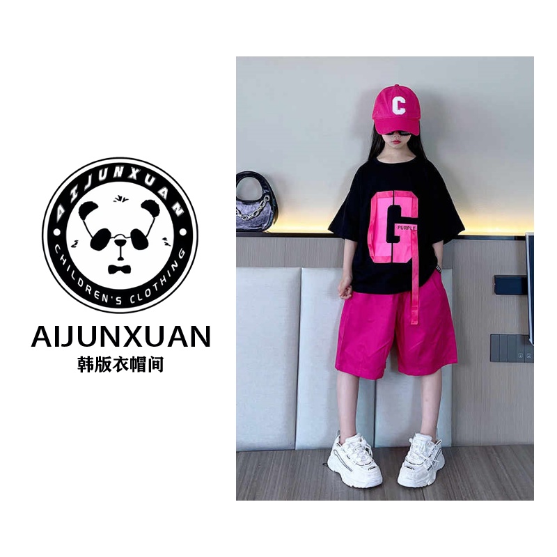 女童夏款短袖套装合集时尚洋气韩版女孩网红休闲薄款套装