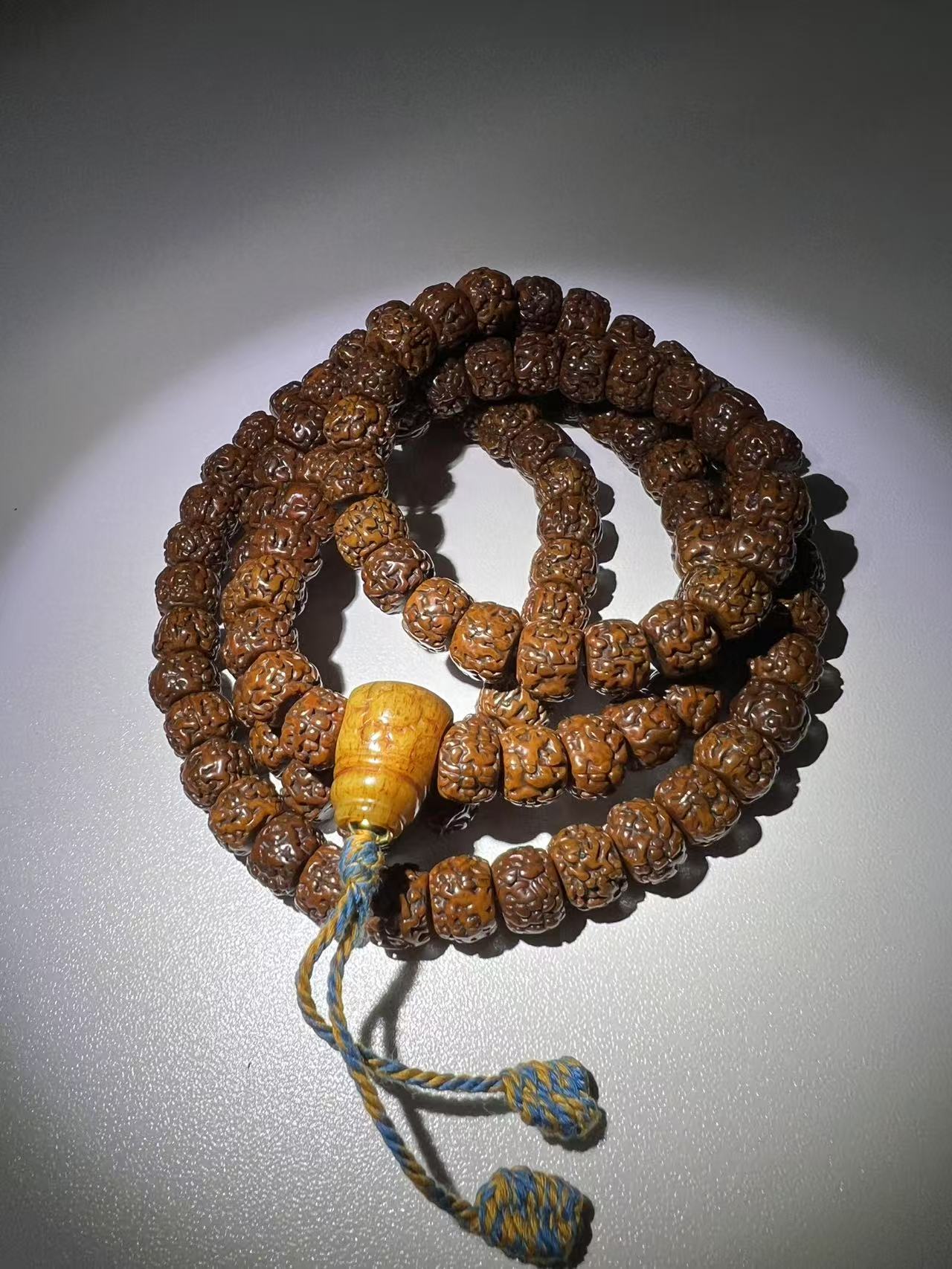 塔洛藏式直切一代正宗盘龙纹小金刚菩提108颗佛珠老树高油密108