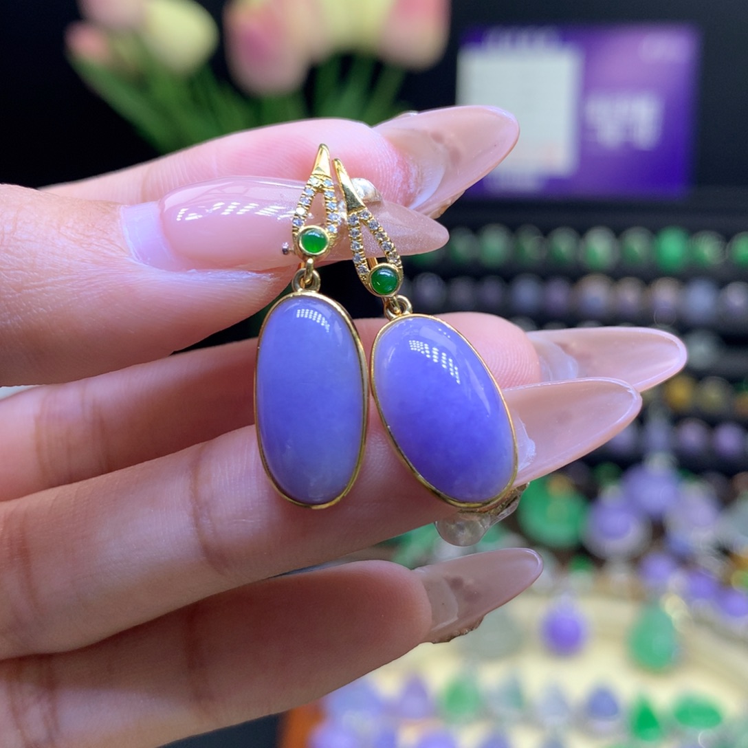 翡翠18K金镶嵌颈饰天然