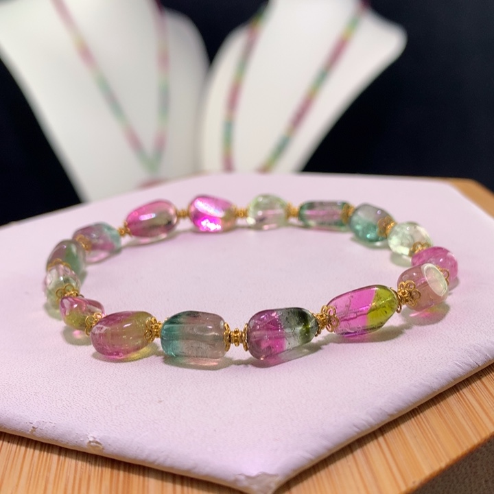 双色碧玺手链未镶嵌