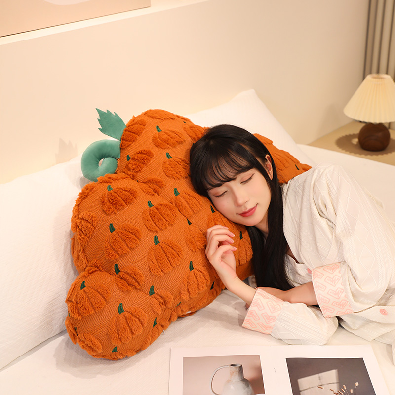 可爱南瓜抱枕女生床上睡觉靠枕靠垫南瓜绒大靠背宿舍学生可拆洗