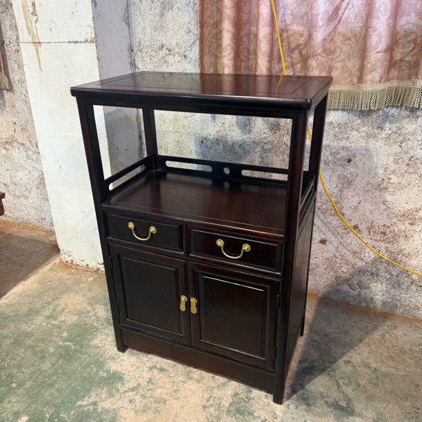 黑酸枝木 两抽双开门茶水柜置物柜文件柜70 40 100