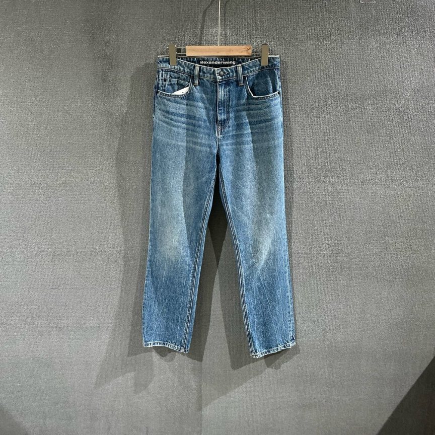 99新 ALEXANDER WANG （pm）蓝色牛仔裤 28码/3495