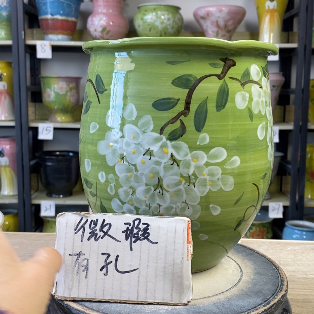 景德镇手工手绘陶瓷花盆