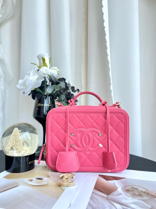 99新 Chanel/香奈儿 香奈儿相机包中号荔枝皮手提斜挎包 29开带卡