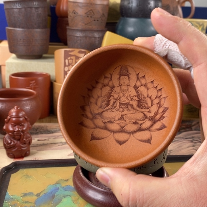 紫砂茶杯观音普洱杯