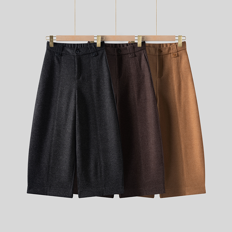 高腰八分小阔腿萝卜裤 时尚宽松秋冬显瘦休闲裤