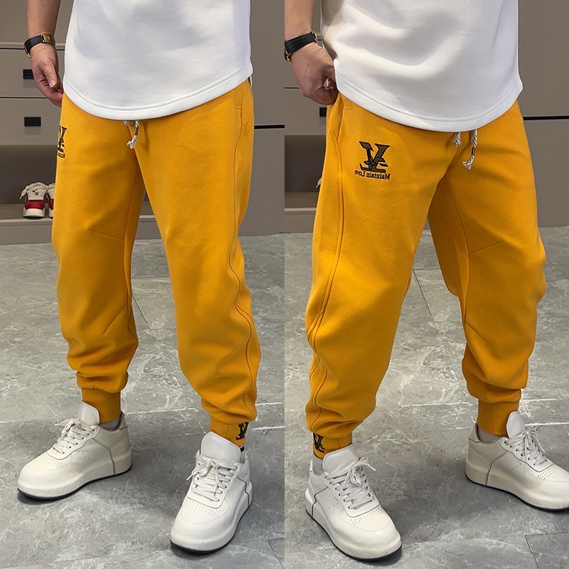 2025春秋新款休闲裤男韩版潮流松紧腰小脚束脚裤九分裤子情侣卫裤