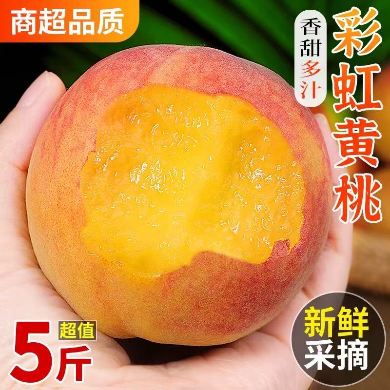 大果彩虹黄桃新鲜水果整箱现摘露天湖北当季纯甜孕妇脆桃子