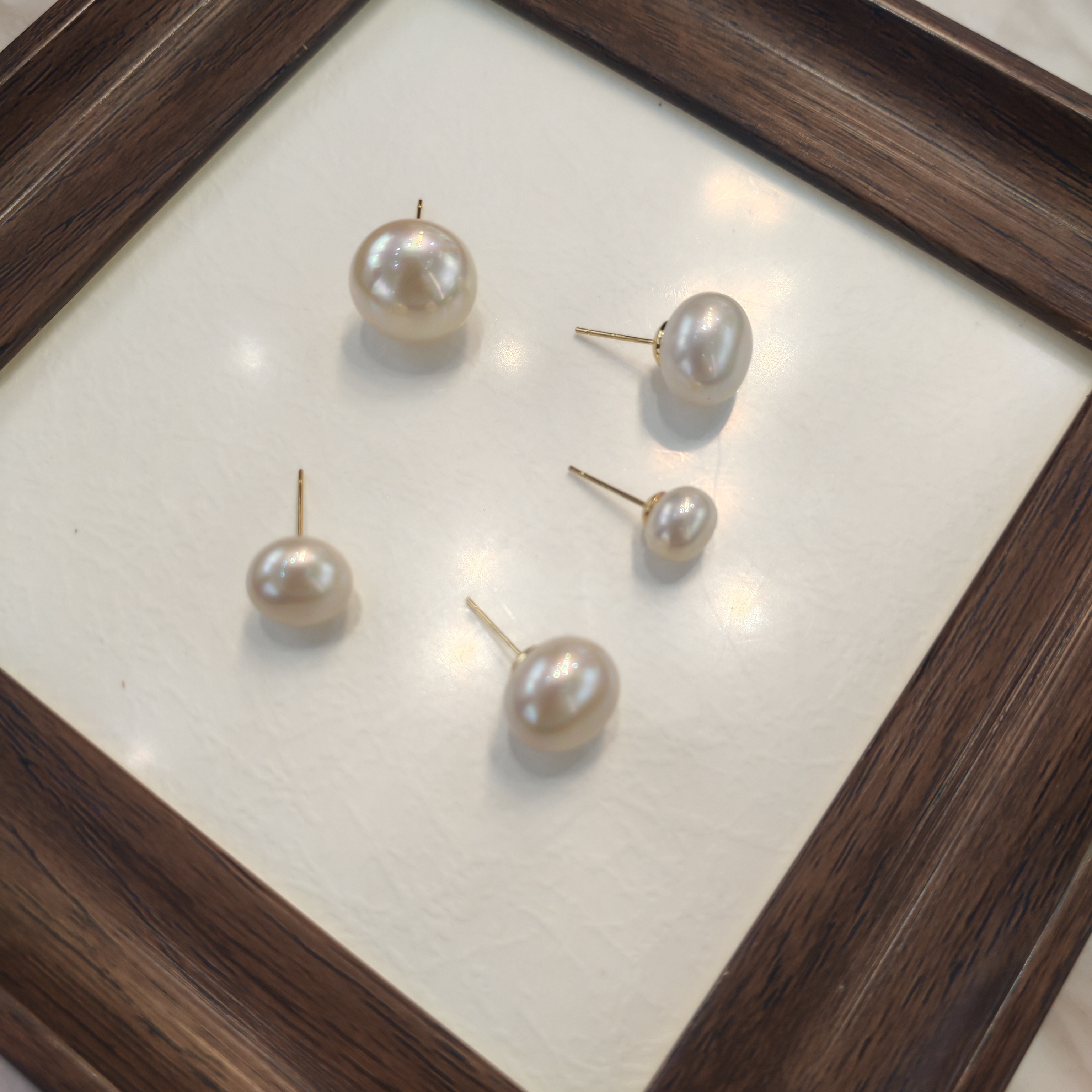 铜合金仿珍珠耳饰 龙哥推荐扁珠耳环186