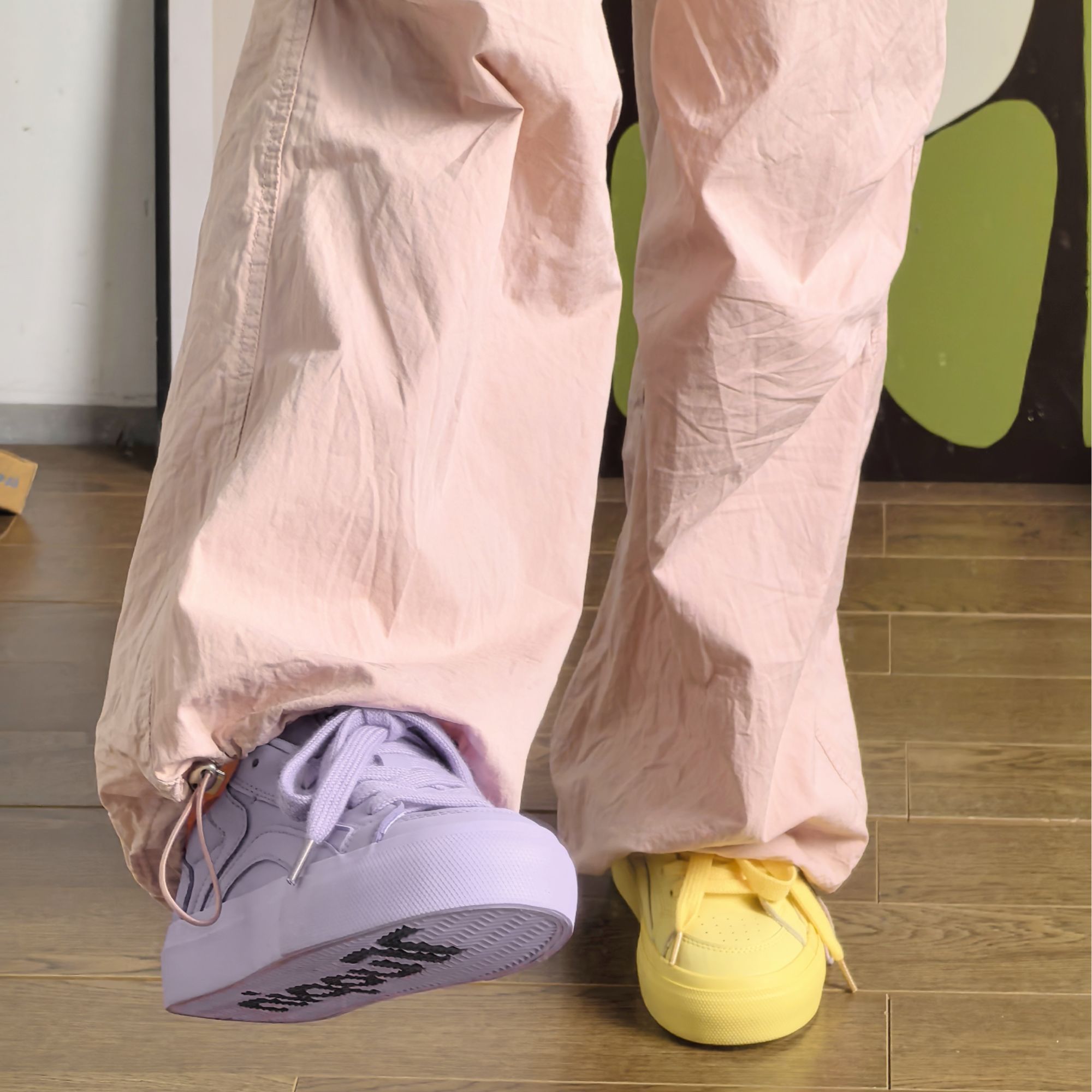 【现货】鮀品黄紫鞋2025春季ins女鞋爆款百搭厚底防滑低帮滑板鞋
