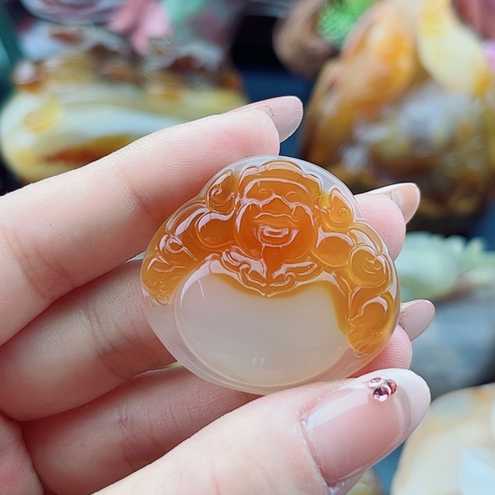 吊坠玛瑙未镶嵌爱***缘