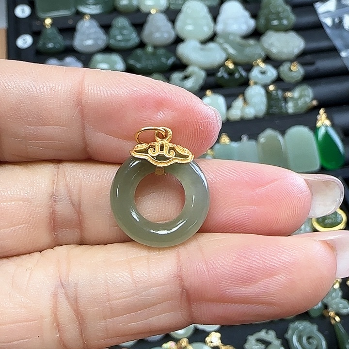 和田玉吊坠(不含链)银S925镶嵌