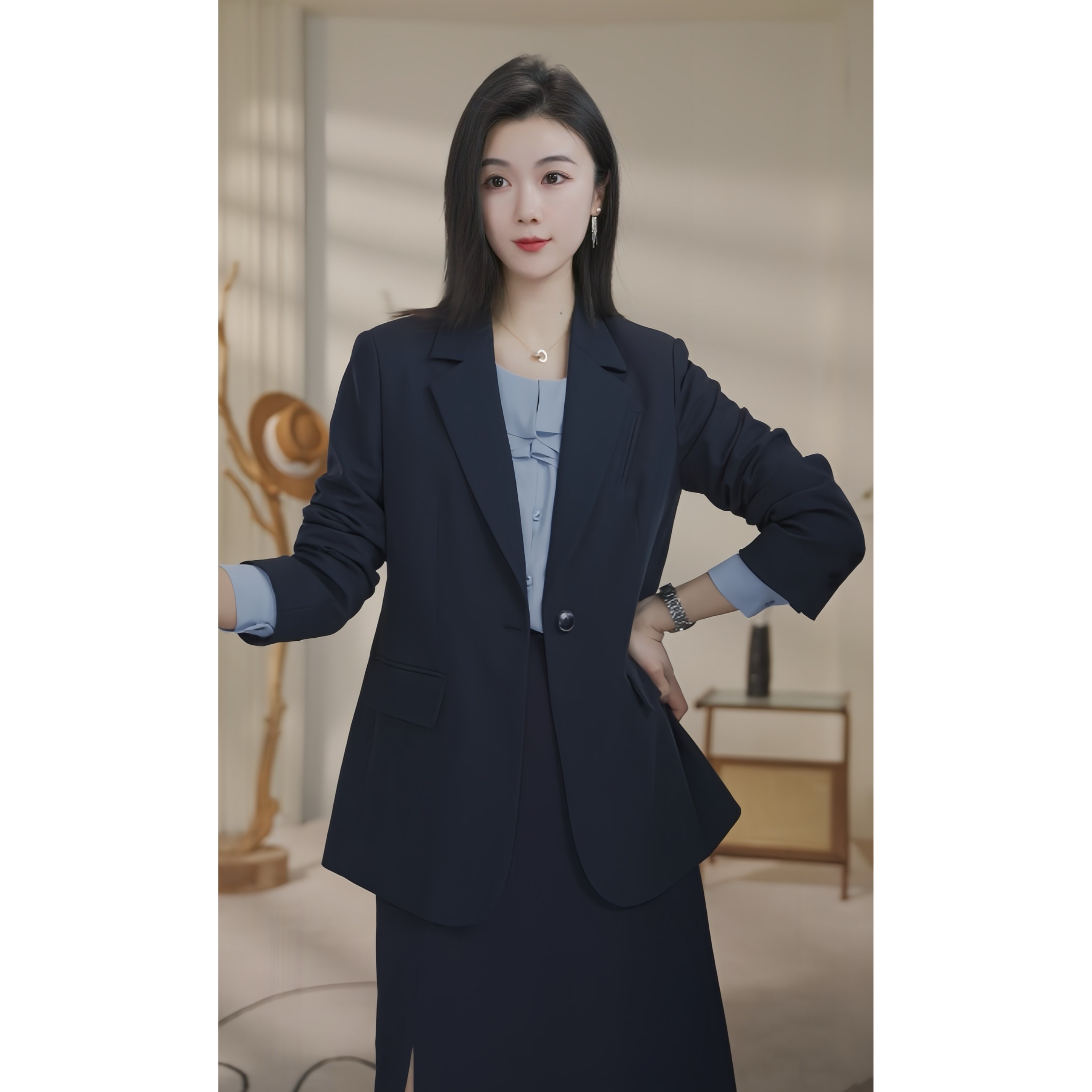 【杨杨专属】】曼贝8451029西装女长袖上衣小个子职业通勤外套