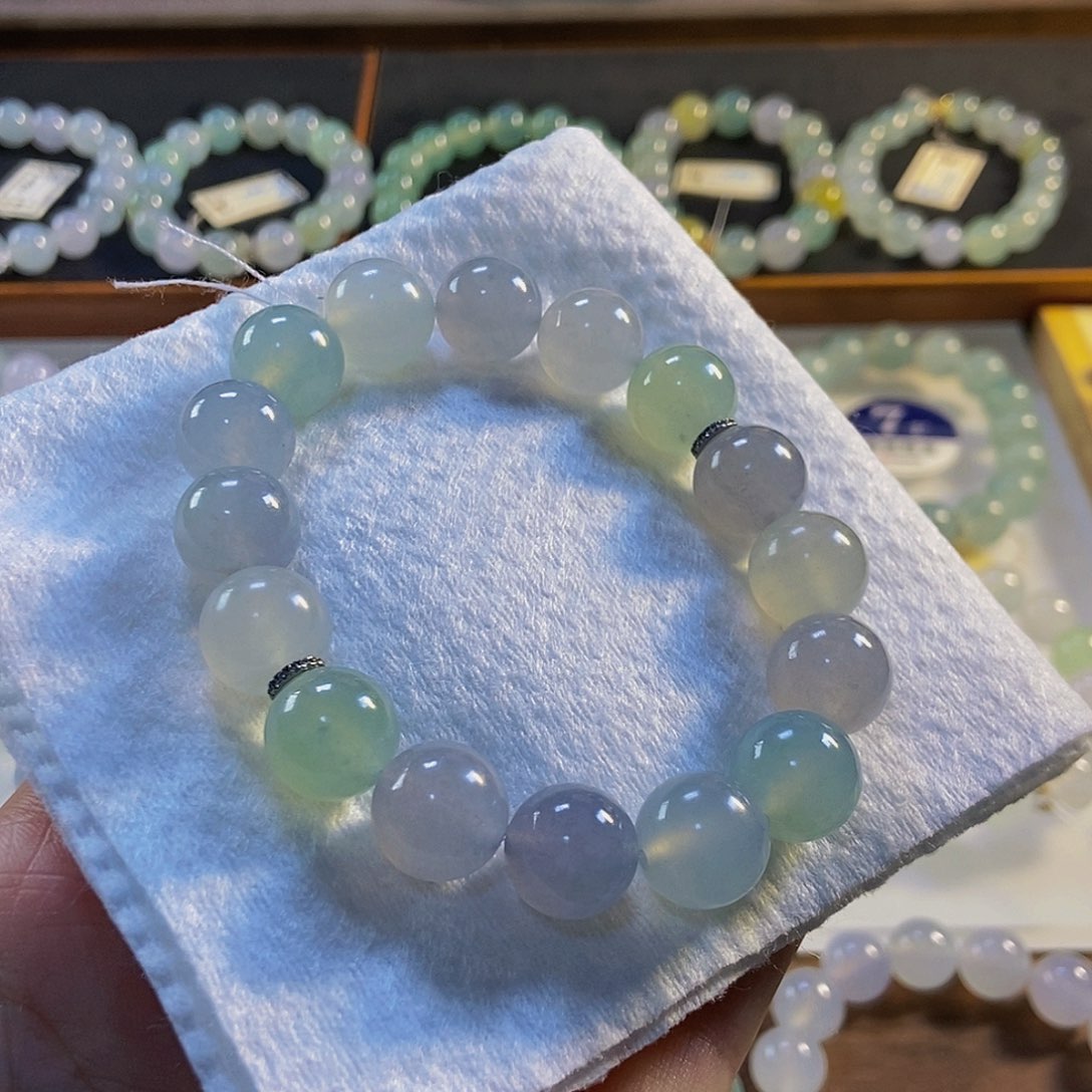 定制翡翠未镶嵌翡翠手串卡12.6