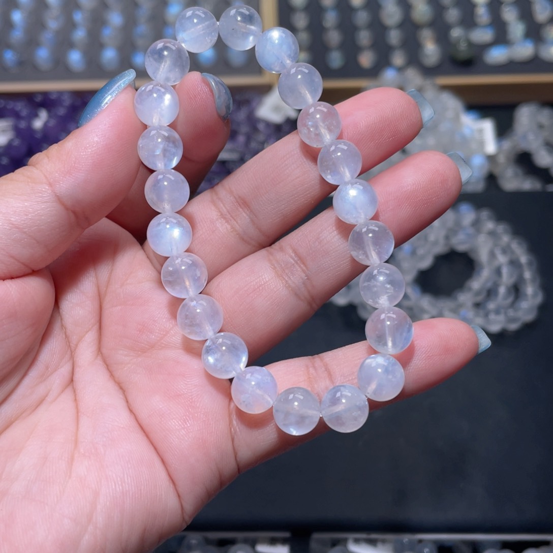 欣***欣手链未镶嵌长石蓝月光手链8.9mm