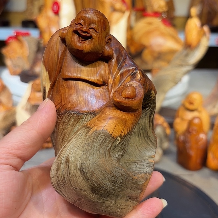 柏木太行崖柏弥勒佛