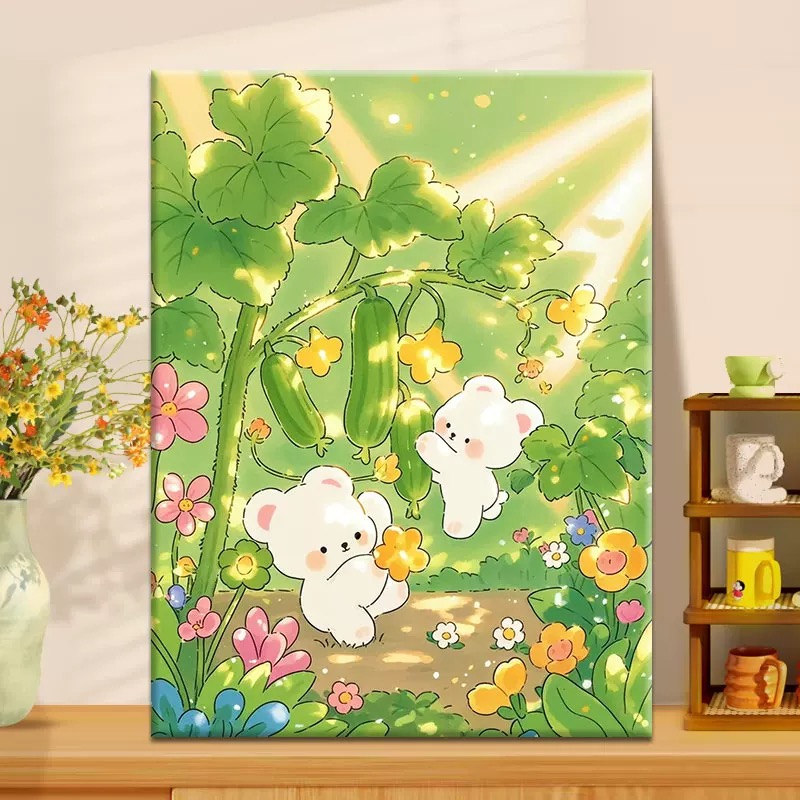 夏日之旅|数字油画diy真心遮盖六代颜料填色涂色手绘礼物油彩装饰