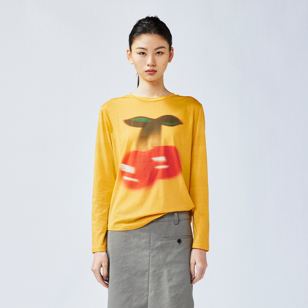 UOOYAA/乌丫春季经典动感樱桃长袖T恤9162