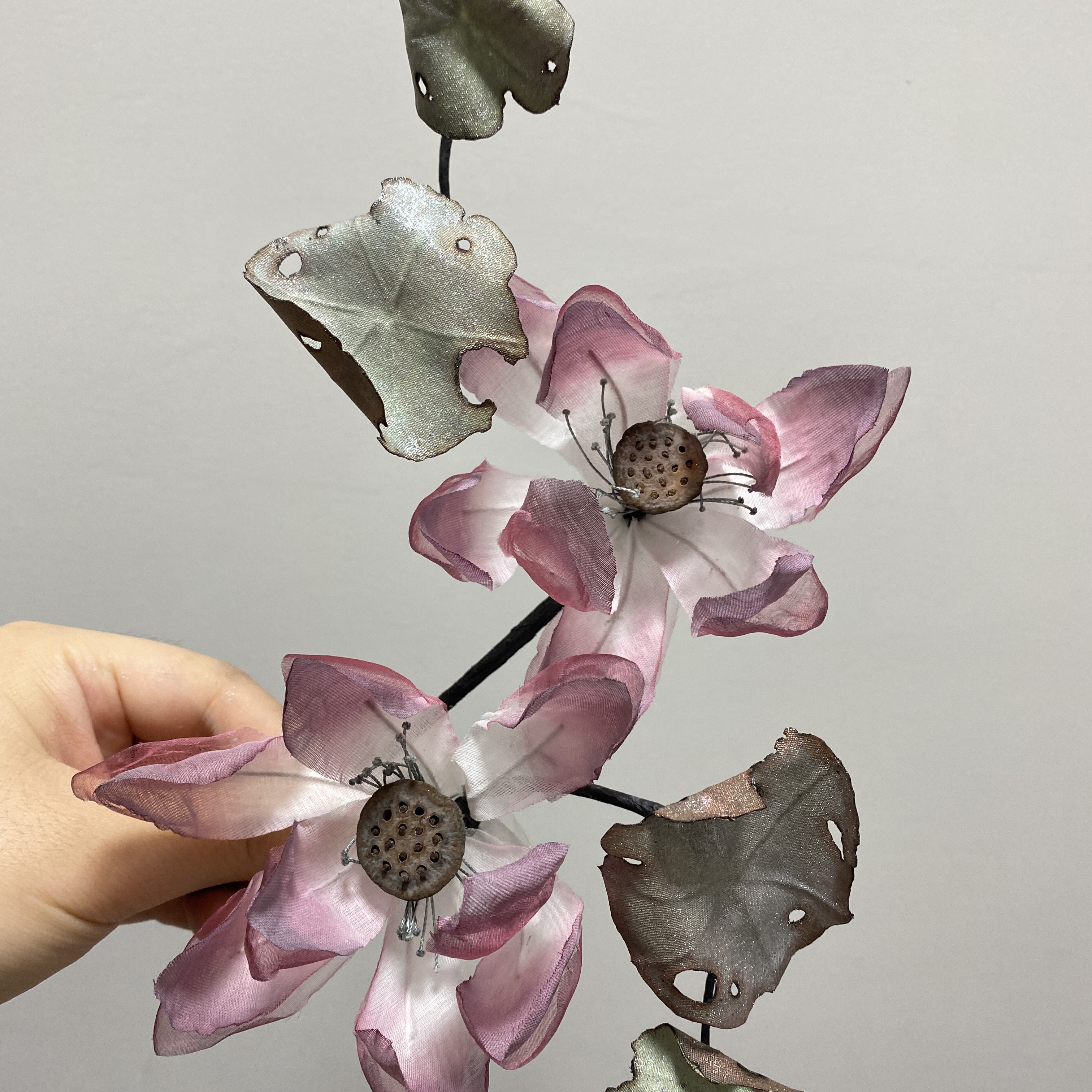 真丝烫花残荷古风头饰汉服发簪国风唐风原创