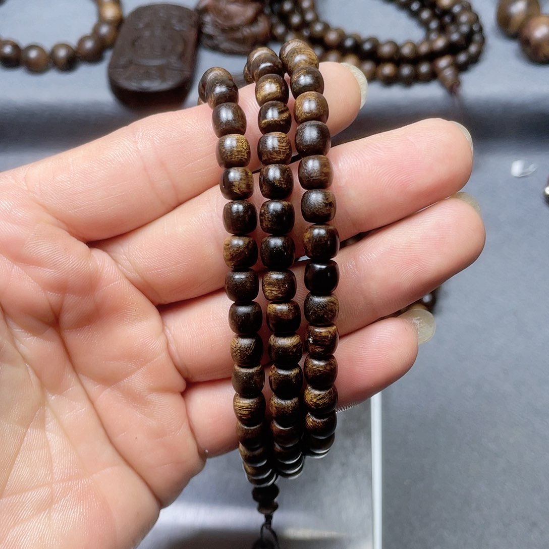 沉香手串芽床白棋