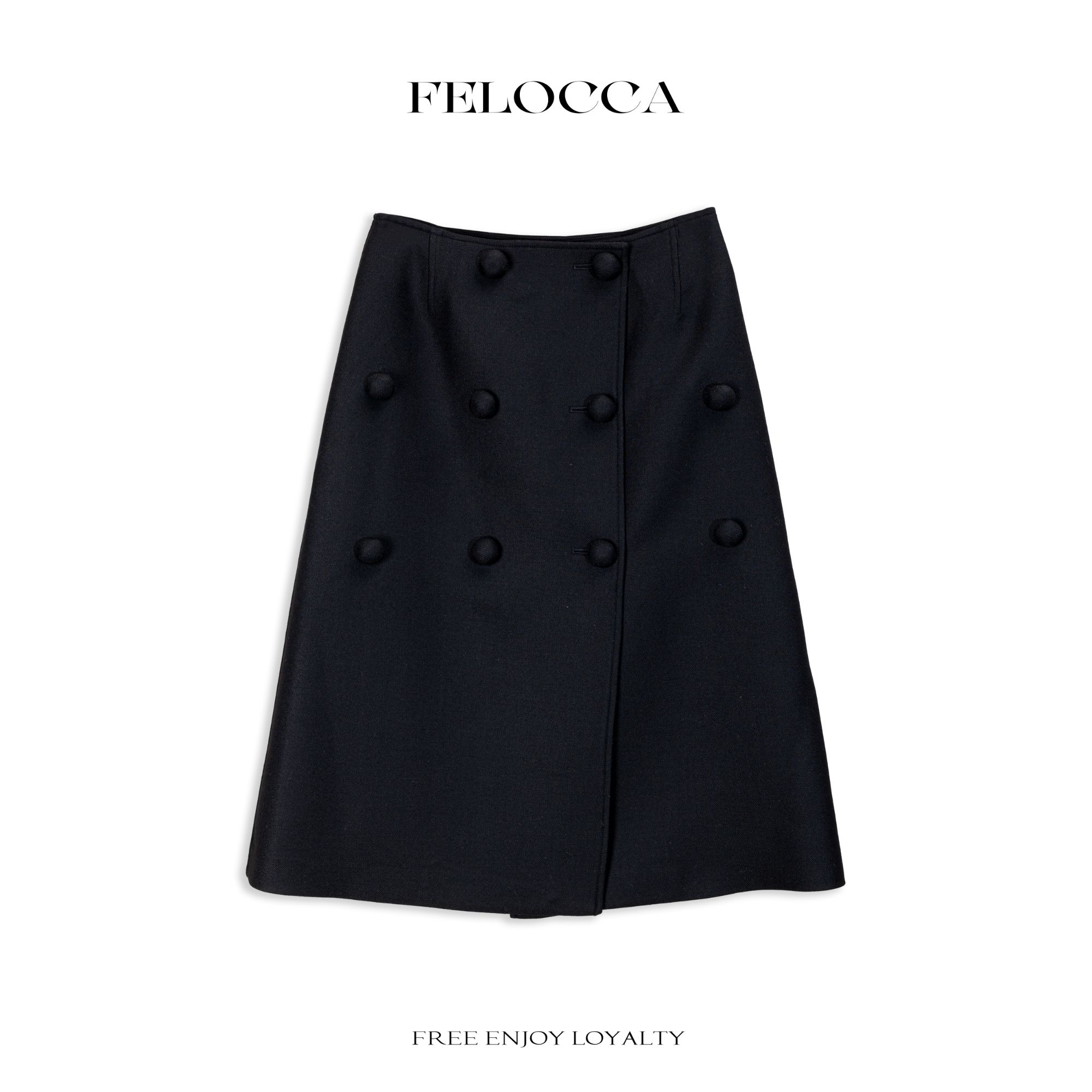 【FELOCCA】秋冬新款多层口廓形羊毛半裙  CC2544