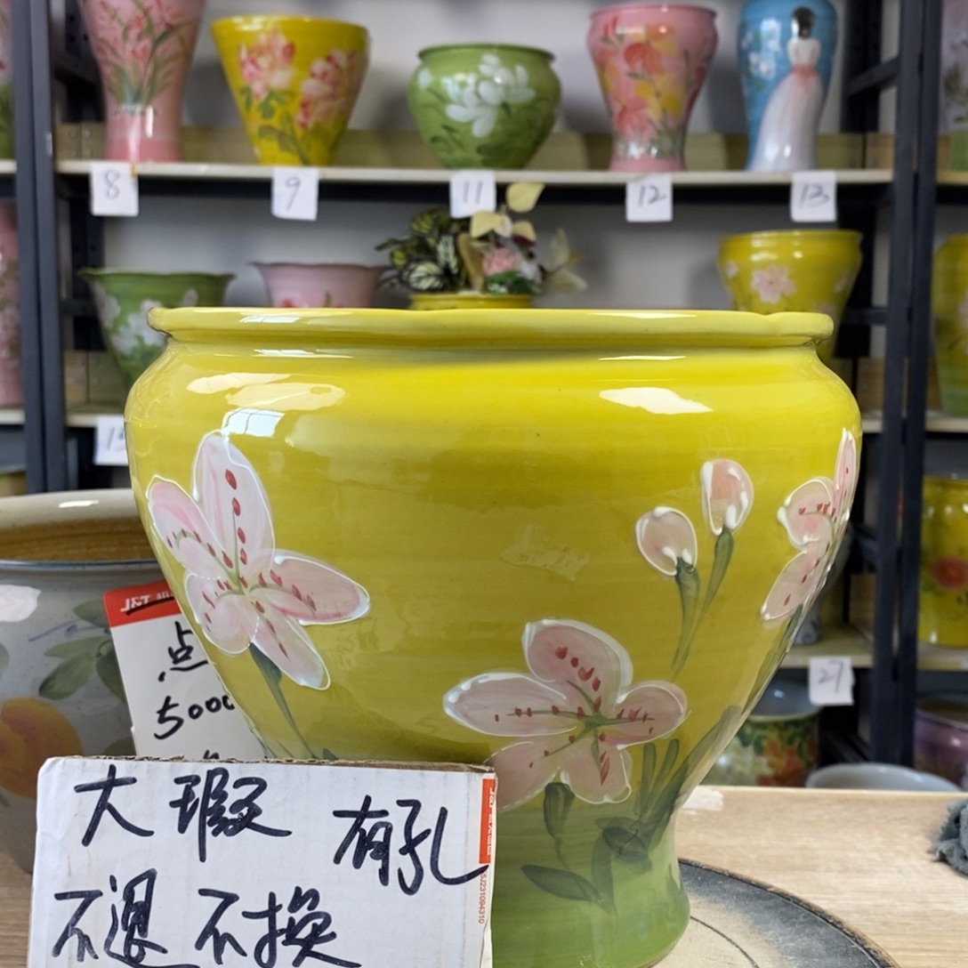 景德镇手工手绘陶瓷花盆