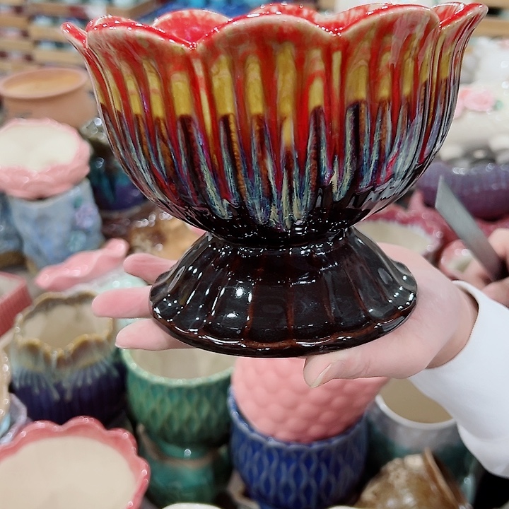 有孔.凑满10元发货多肉陶瓷花盆！