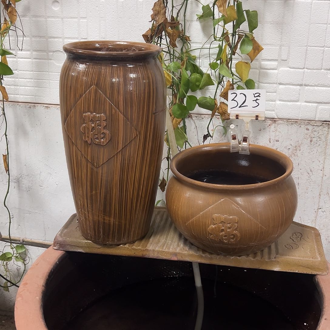 紫砂花盆流水罐带40瓦泵弯头软管