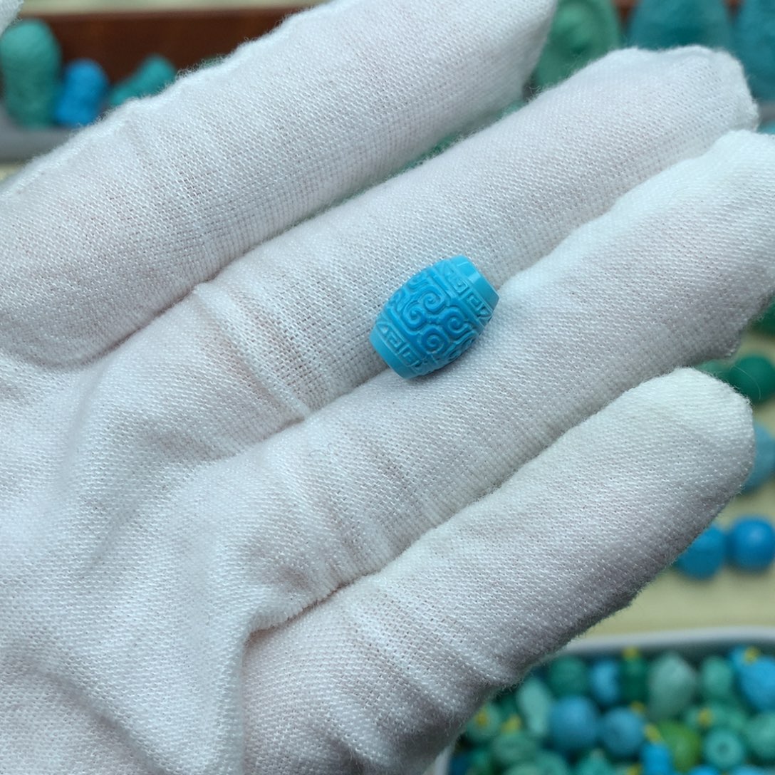 高瓷蓝回文桶珠尺寸8➕