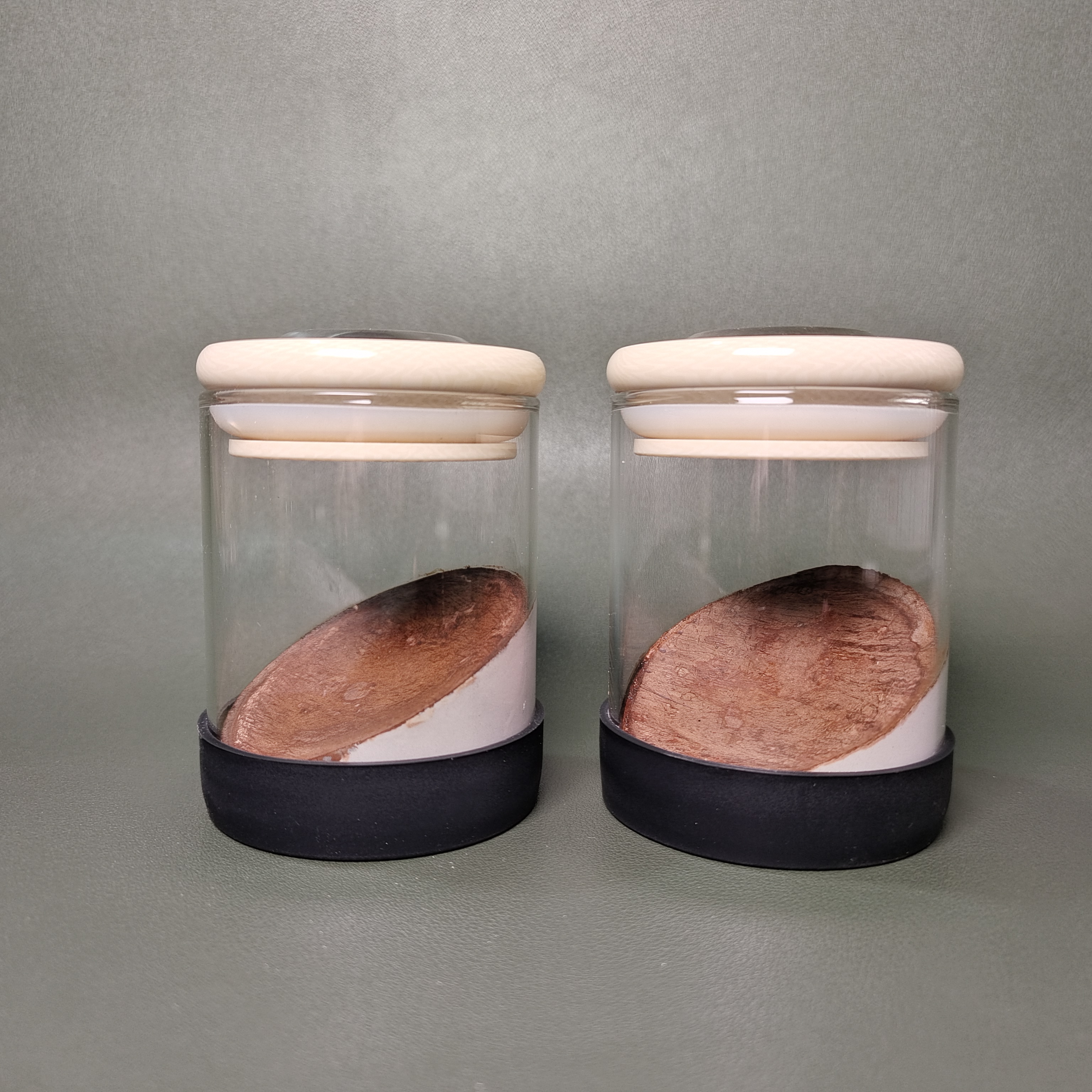 密胺盖老砖勺底鸣虫玻璃叫罐一对