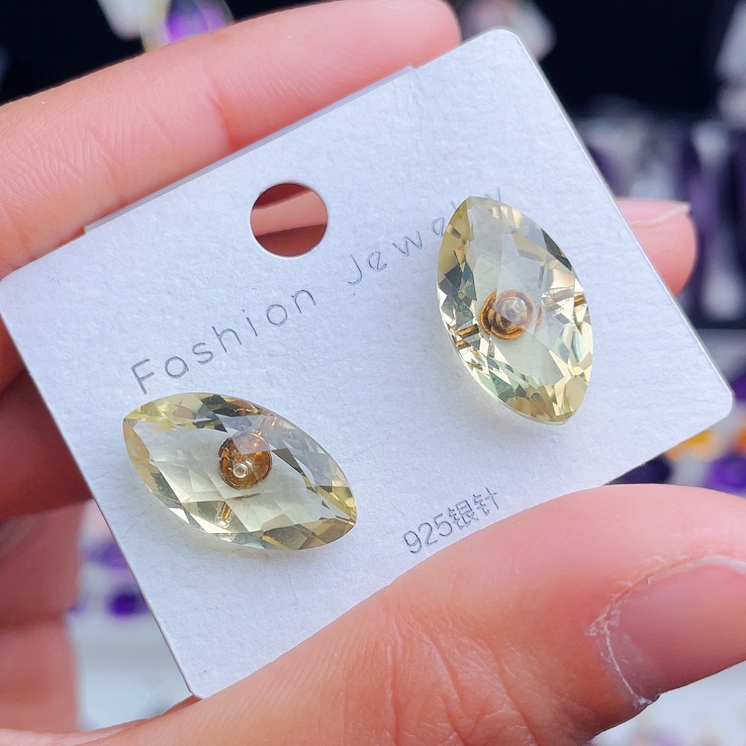 银S925镶嵌耳饰水晶天然保真