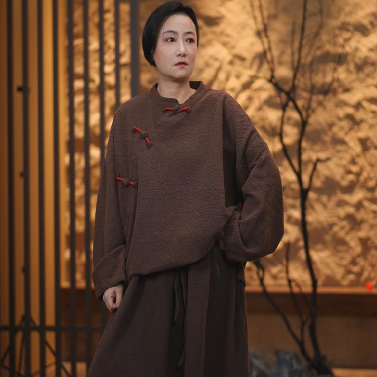 【蓉哥出品】定制加厚亚麻盘扣上衣E77