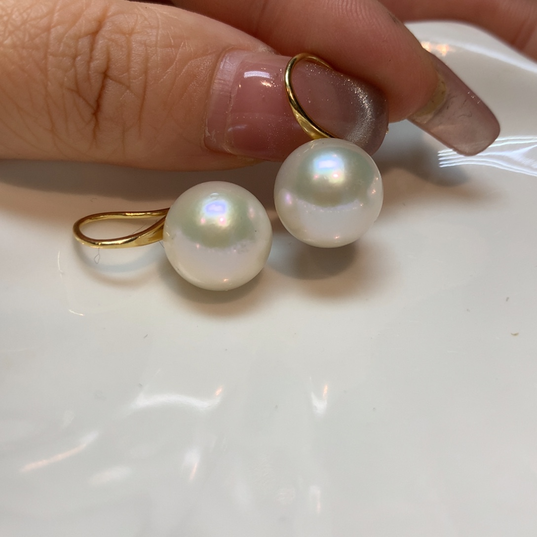 淡水珍珠耳饰银S925镶嵌