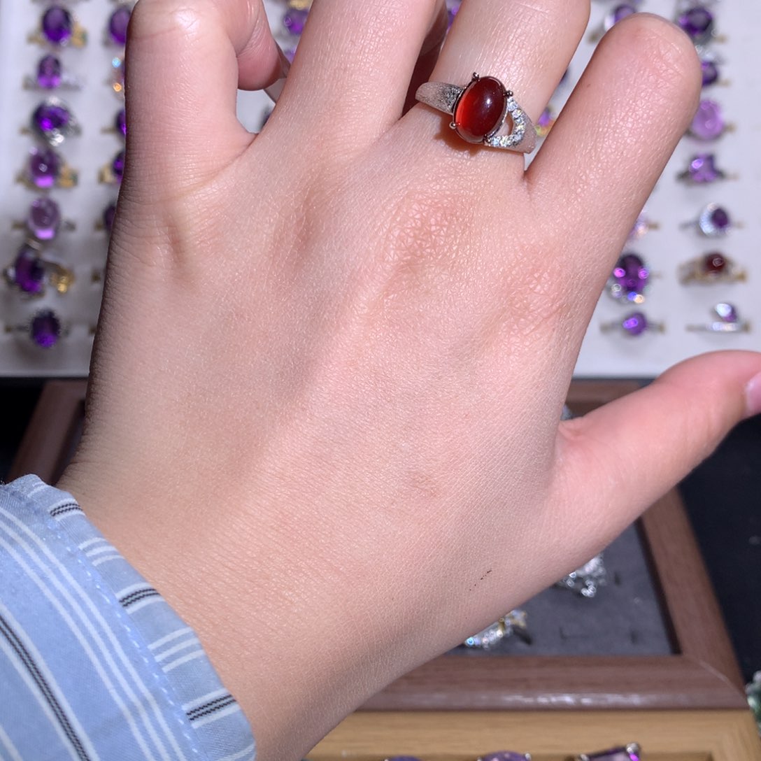 【闪购商品】水晶戒指银S925镶嵌戒指