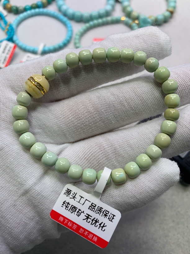 天然原矿绿松石单圈